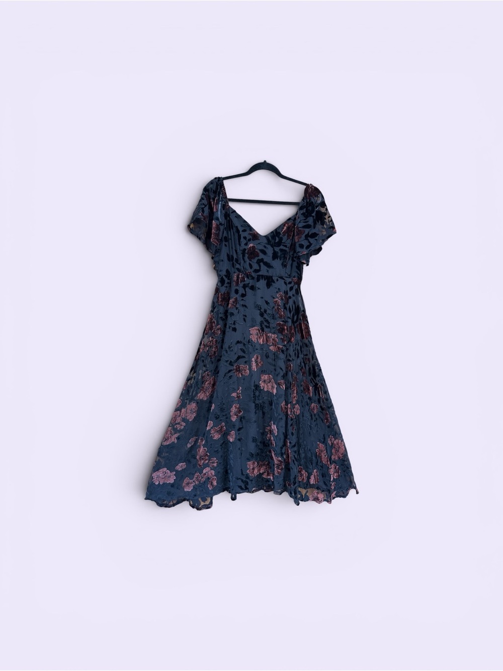 Maeve Navy Maxi Dress with Pink Floral Print